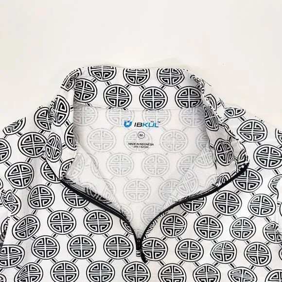 IBKUL Women's Long Sleeve Pullover Mock Neck 1/4 Zip Sz Medium Golf Tennis UPF - Picture 5 of 9